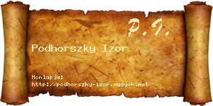 Podhorszky Izor névjegykártya